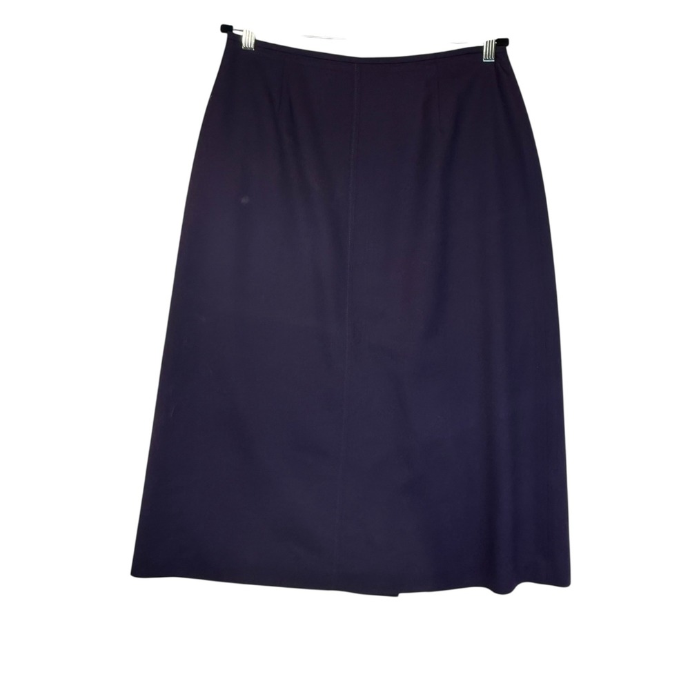Talbots Purple Wool Midi Skirt Natural Fibers Romantic Warm Preppy Wintercore 16